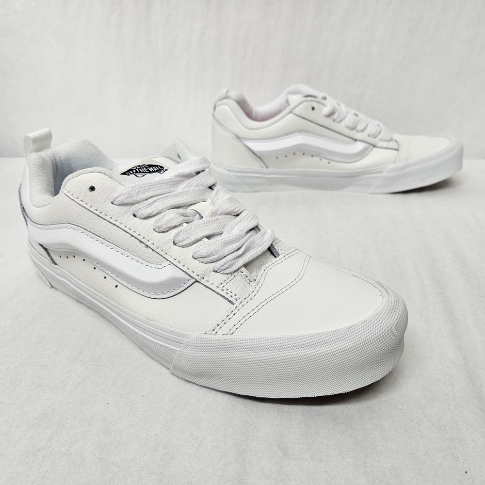 Vans Knu Skool Leather Sneakers VN0009QCW00 True White Men Size 8